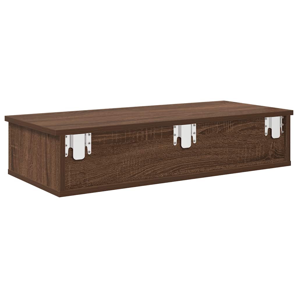 vidaXL Raft de perete cu sertare Stejar maro 80x31x17cm lemn prelucrat