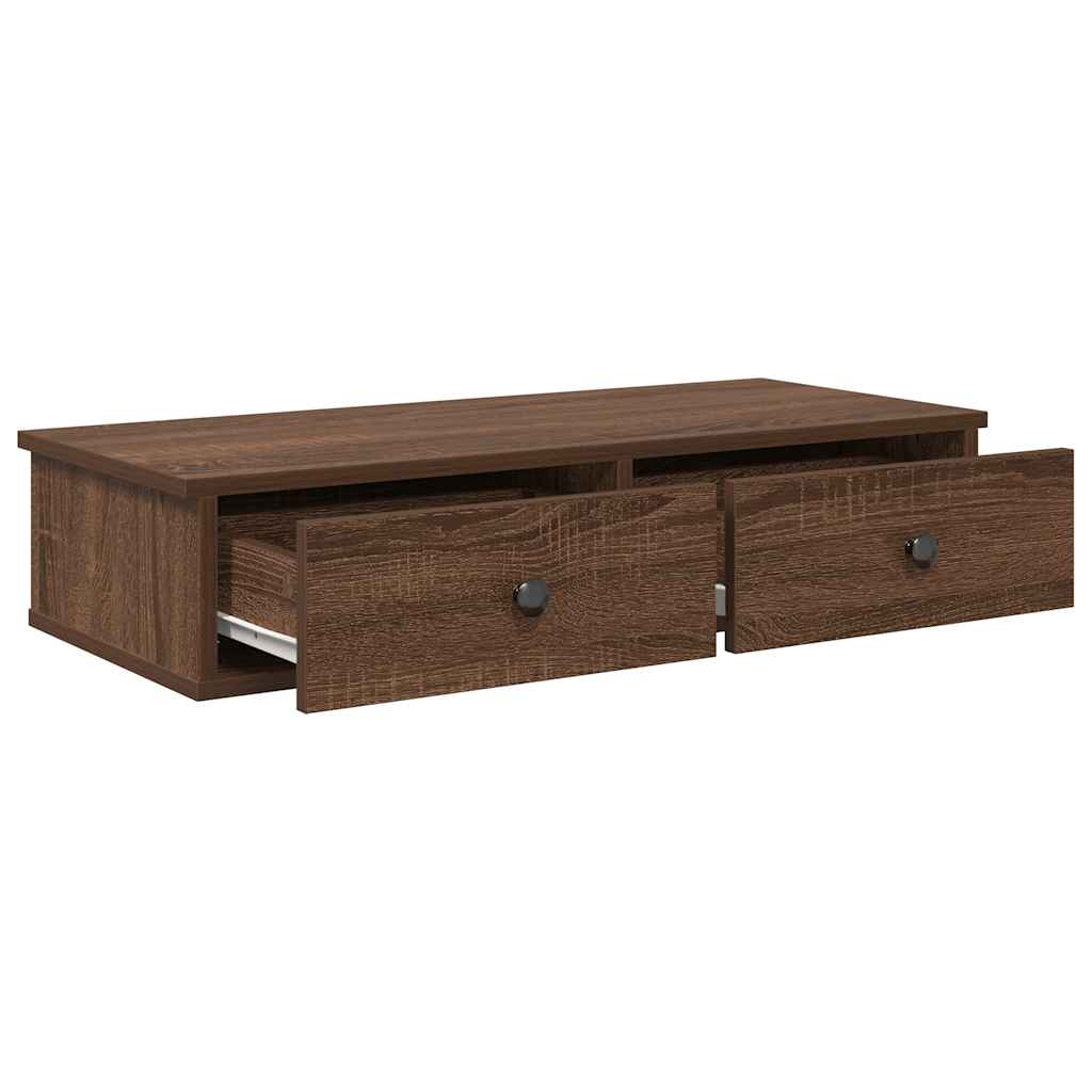 vidaXL Raft de perete cu sertare Stejar maro 80x31x17cm lemn prelucrat