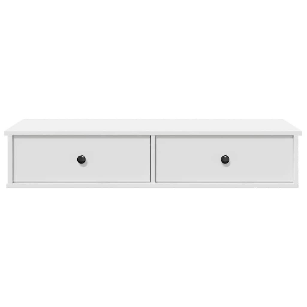 vidaXL Raft de perete cu sertare, alb, 100x37,5x19 cm, lemn prelucrat