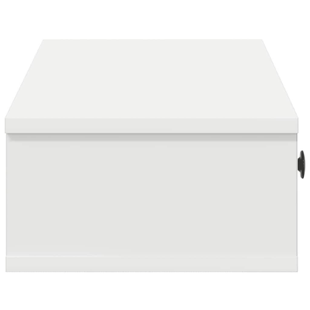 vidaXL Raft de perete cu sertare, alb, 100x37,5x19 cm, lemn prelucrat
