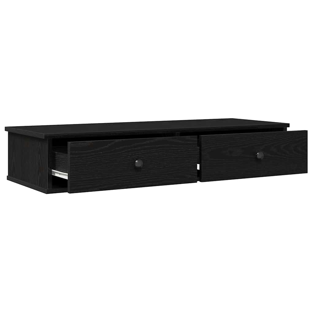 vidaXL Raft de perete cu sertare negru 100x37,5x19 cm lemn prelucrat