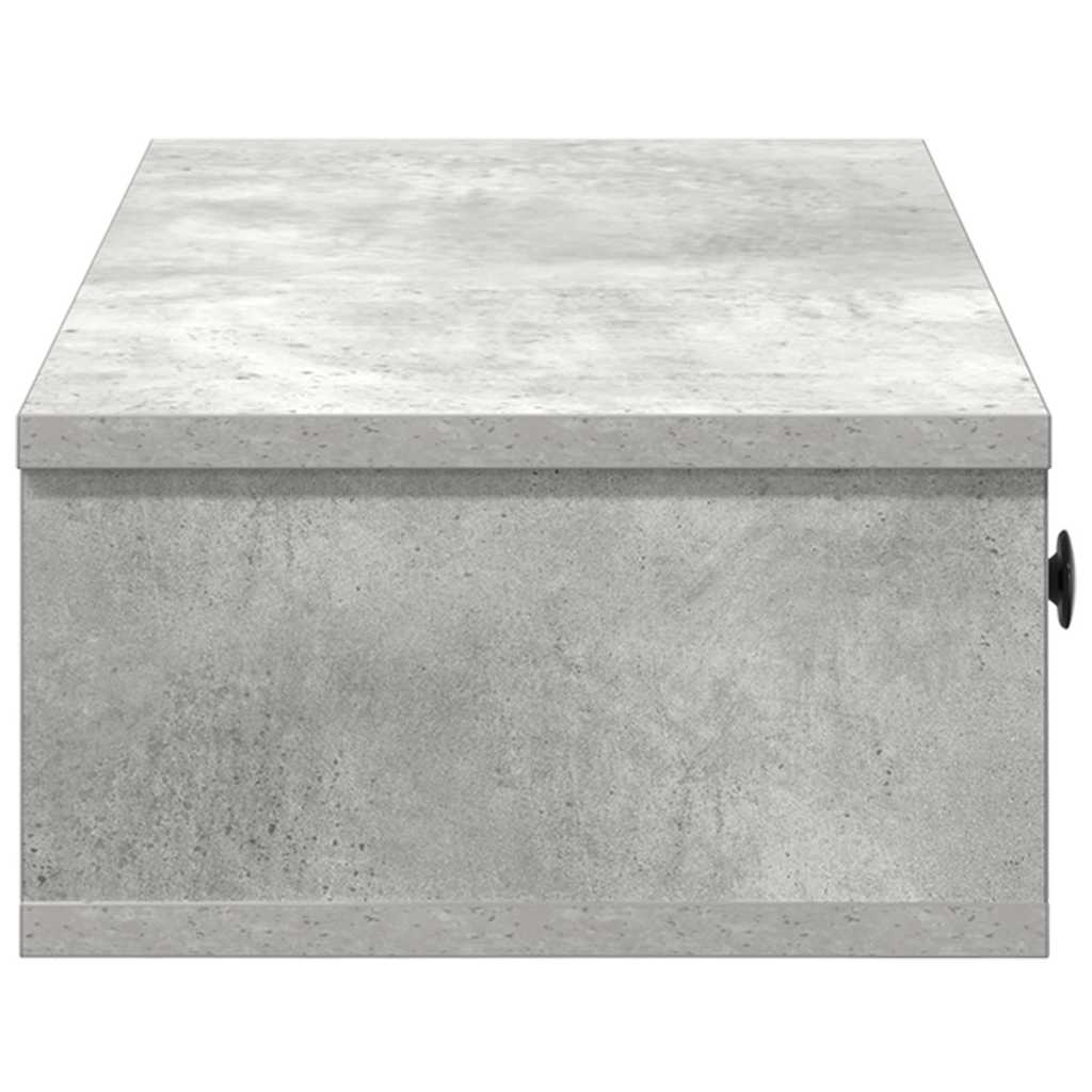 vidaXL Raft de perete cu sertare Gri beton Lemn prelucrat vidaXL Raft de perete cu sertare Gri beton Lemn prelucrat