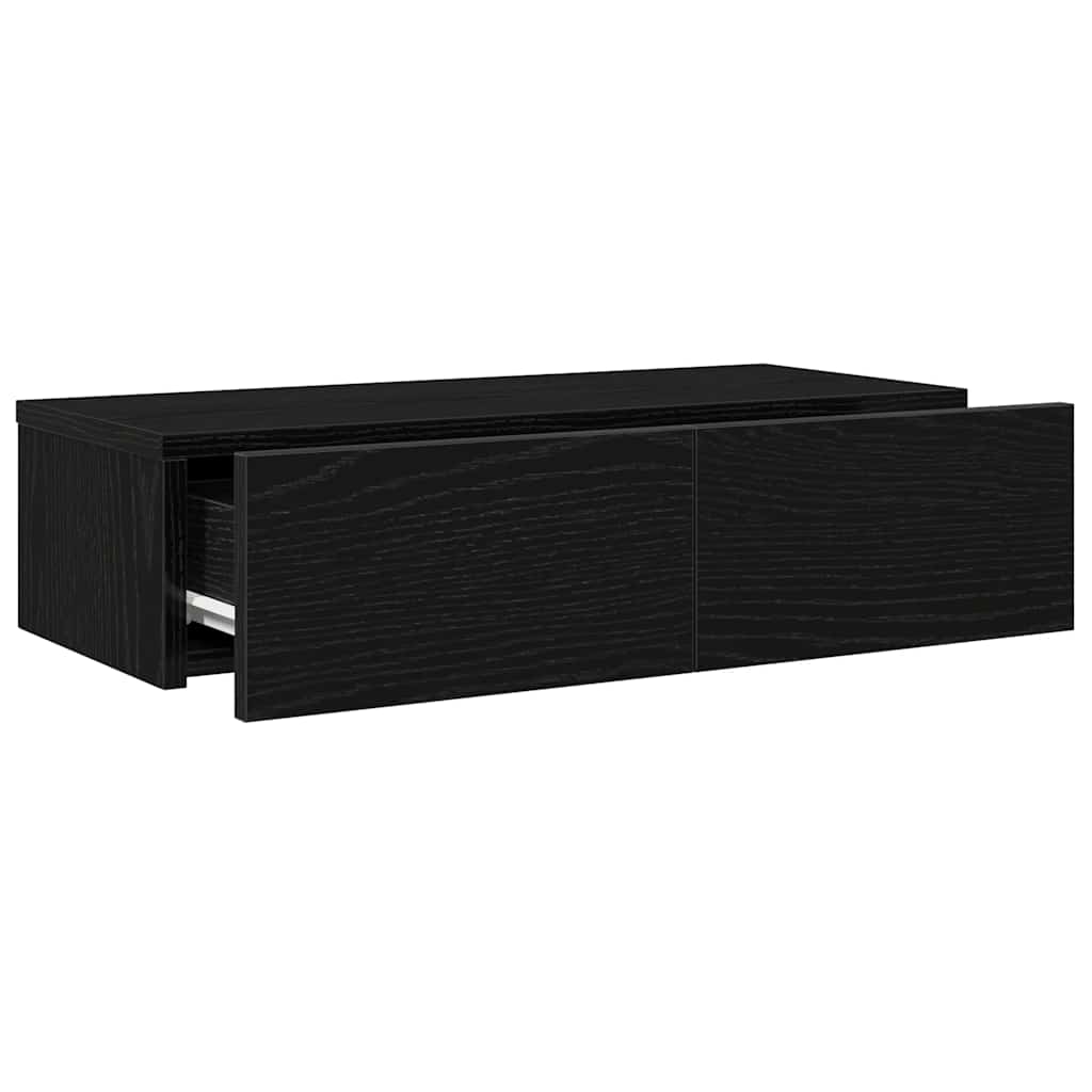 vidaXL Raft de perete cu sertare negru 60x26,5x15 cm lemn prelucrat vidaXL Raft de perete cu sertare negru 60x26,5x15 cm lemn prelucrat