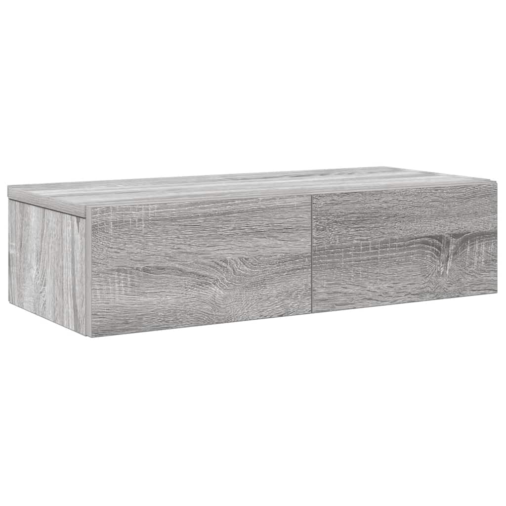 vidaXL Raft perete cu sertare Gri Sonoma 60x26,5x15cm Lemn prelucrat vidaXL Raft perete cu sertare Gri Sonoma 60x26,5x15cm Lemn prelucrat