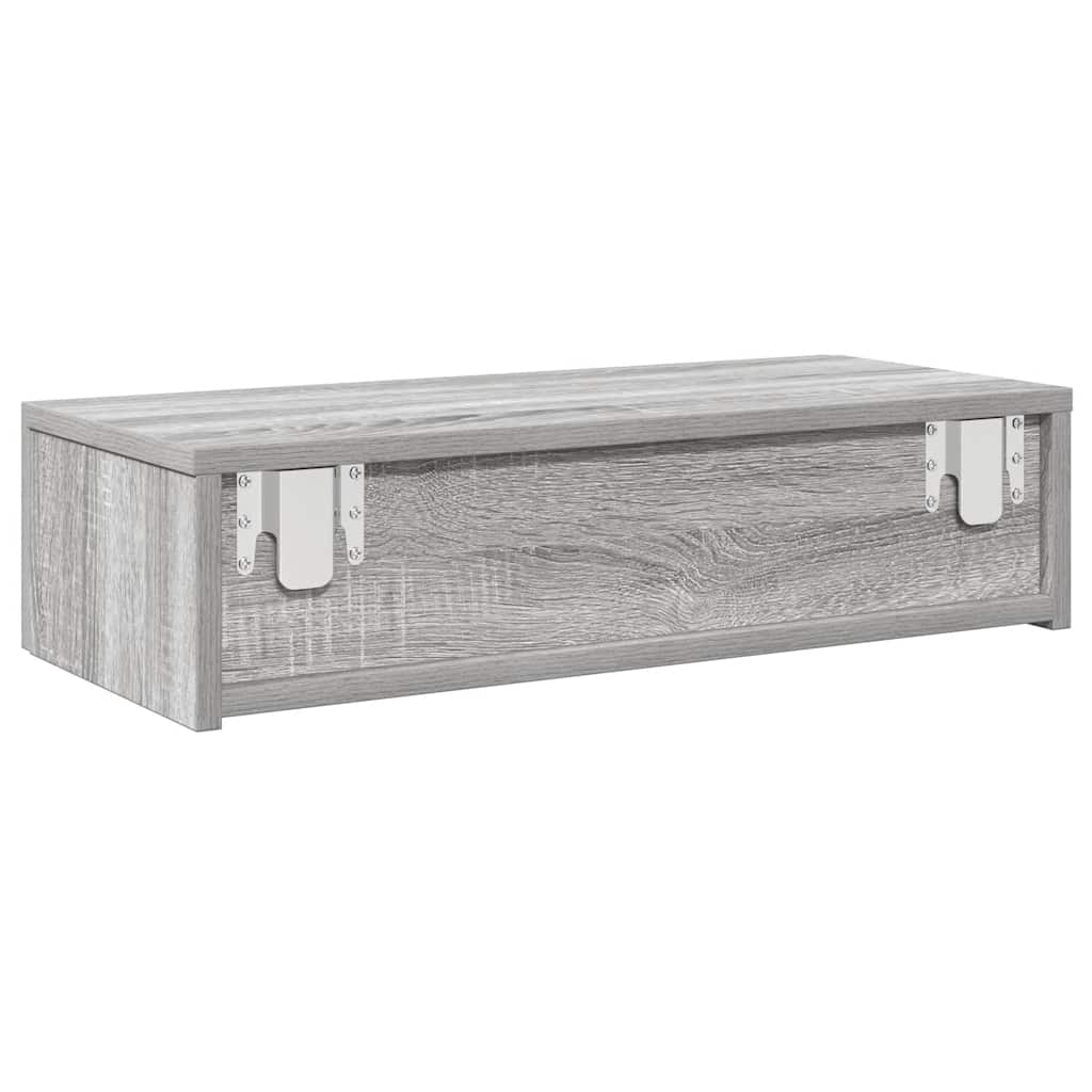 vidaXL Raft perete cu sertare Gri Sonoma 60x26,5x15cm Lemn prelucrat vidaXL Raft perete cu sertare Gri Sonoma 60x26,5x15cm Lemn prelucrat