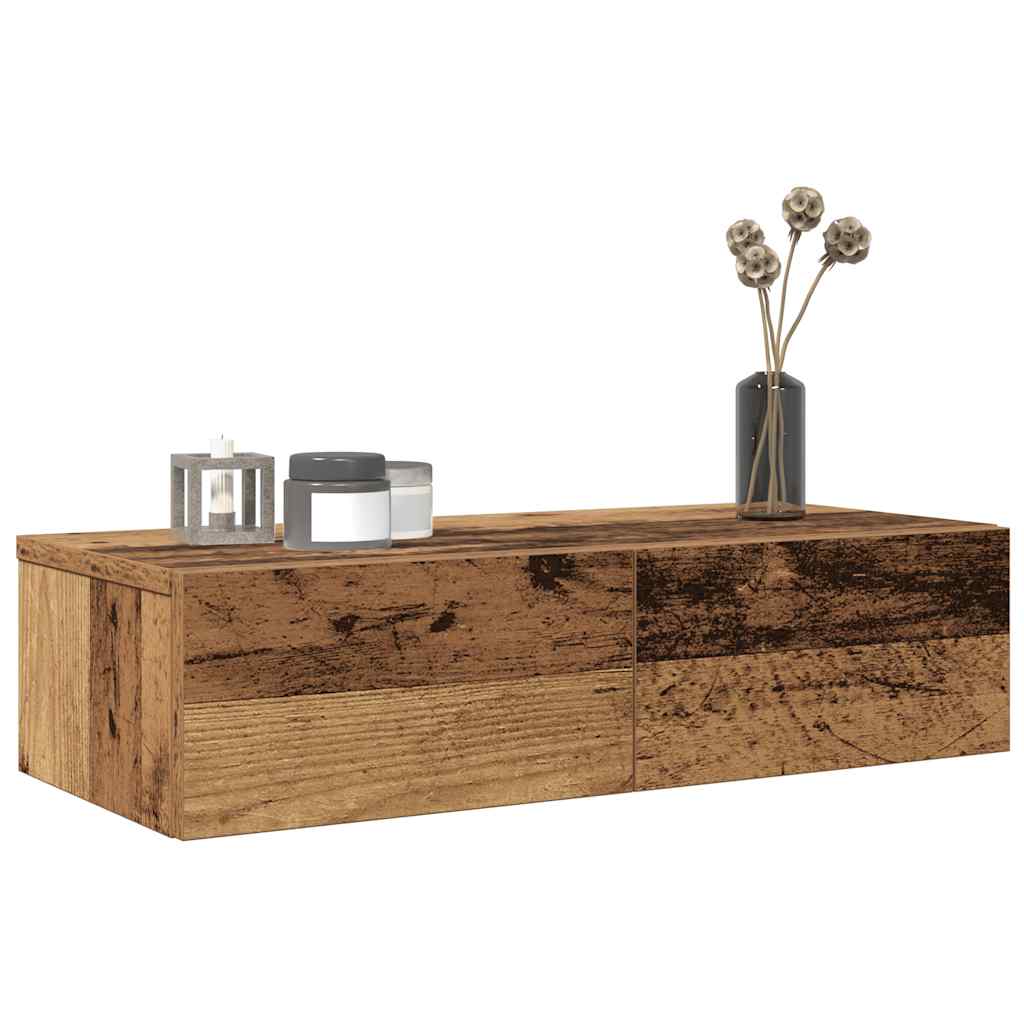 vidaXL Raft perete cu sertare Lemn vechi 60x26,5x15 cm Lemn prelucrat vidaXL Raft perete cu sertare Lemn vechi 60x26,5x15 cm Lemn prelucrat