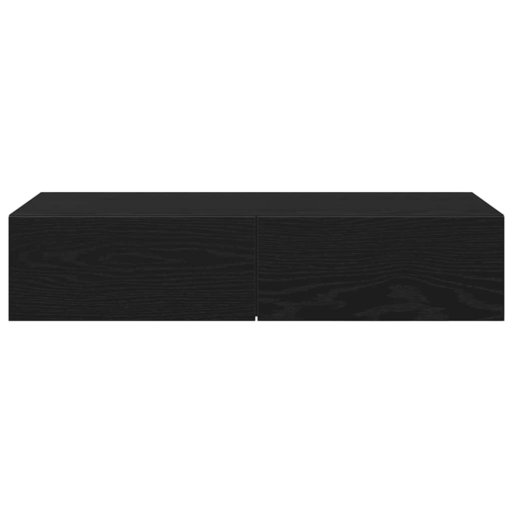 vidaXL Raft de perete cu sertare negru 80x33x17 cm lemn prelucrat vidaXL Raft de perete cu sertare negru 80x33x17 cm lemn prelucrat