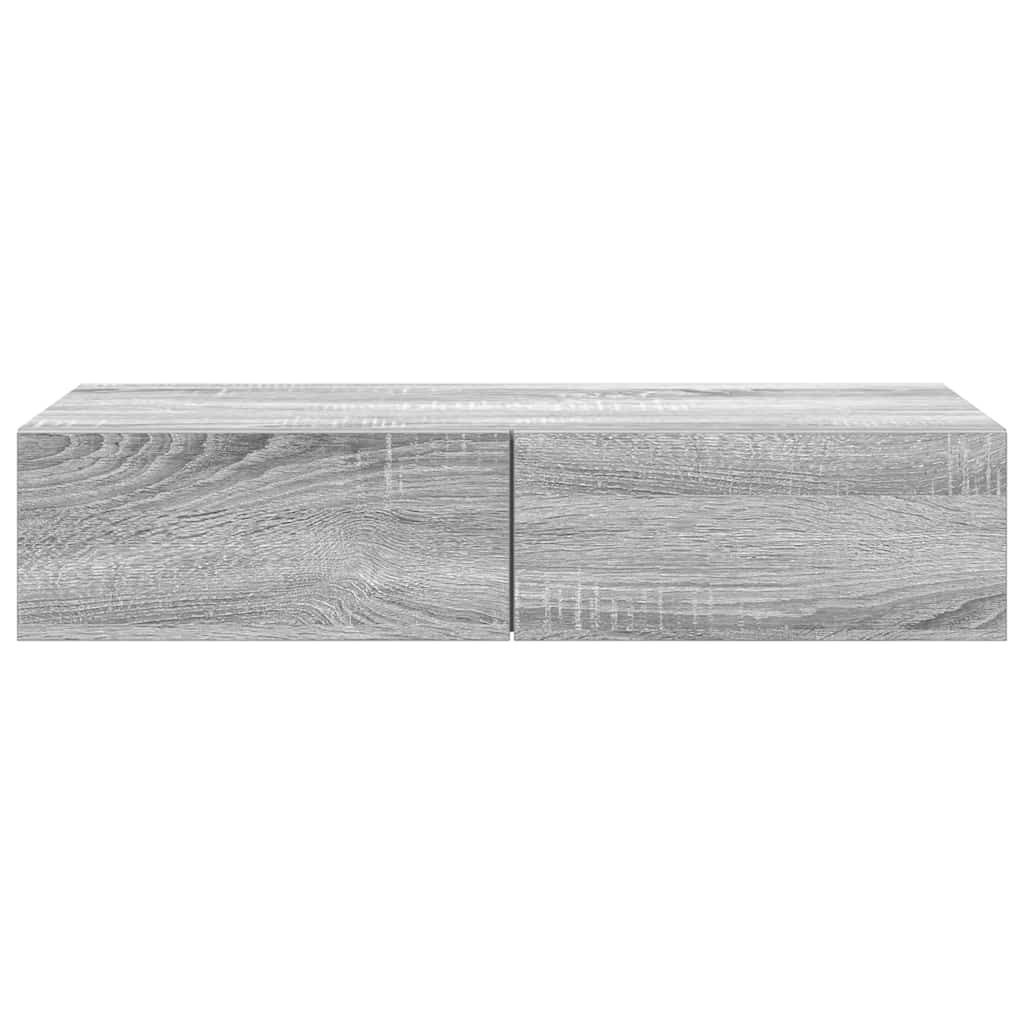 vidaXL Raft de perete cu sertare Gri Sonoma 80x31x17 cm Lemn prelucrat vidaXL Raft de perete cu sertare Gri Sonoma 80x31x17 cm Lemn prelucrat