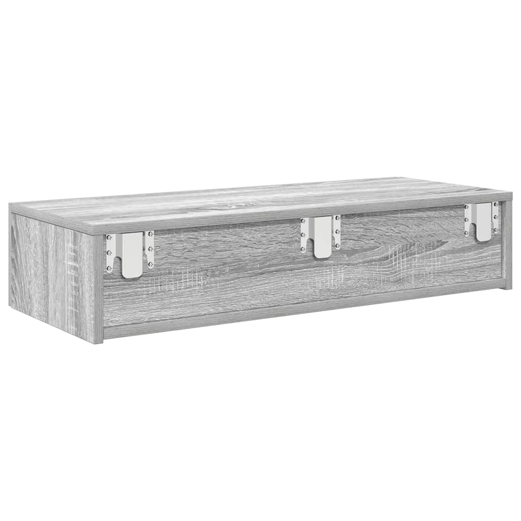 vidaXL Raft de perete cu sertare Gri Sonoma 80x31x17 cm Lemn prelucrat vidaXL Raft de perete cu sertare Gri Sonoma 80x31x17 cm Lemn prelucrat