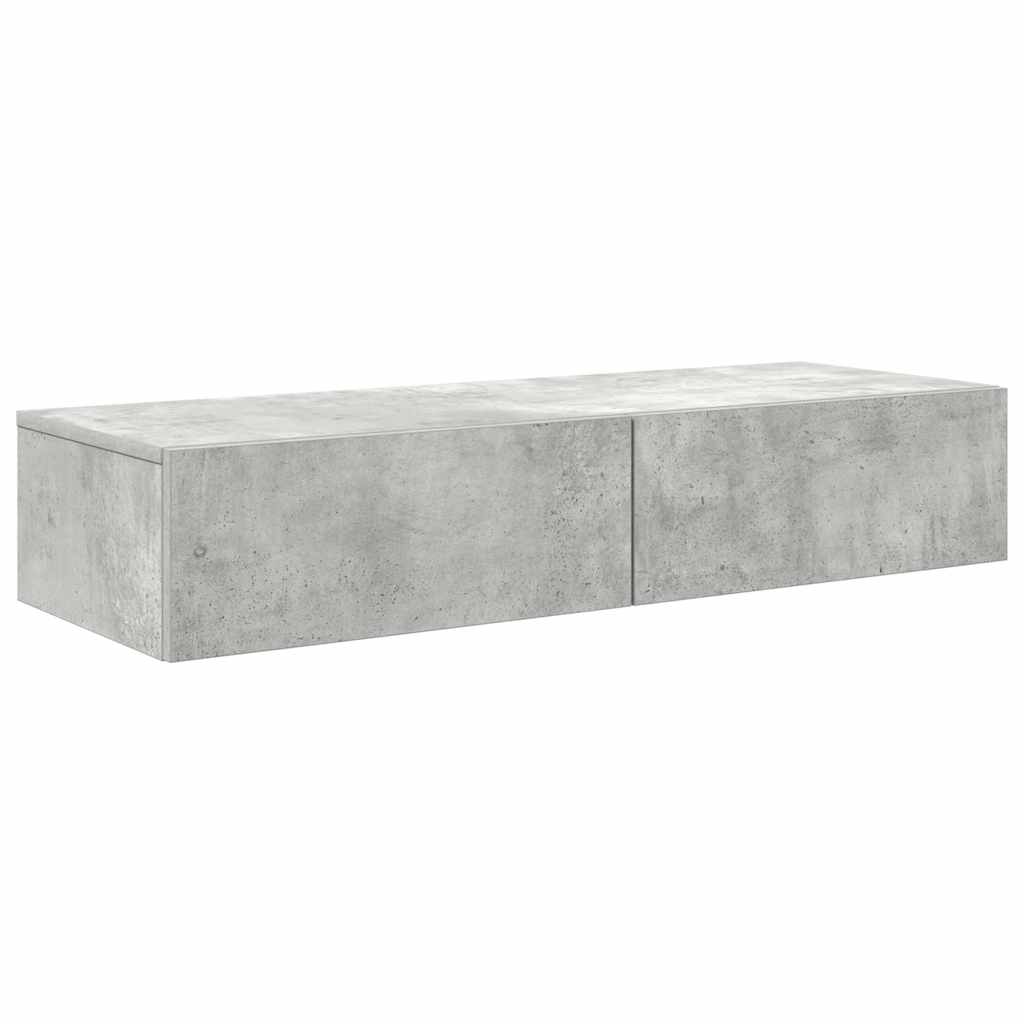 vidaXL Raft de perete cu sertare Gri beton 100x36x19 cm Lemn prelucrat