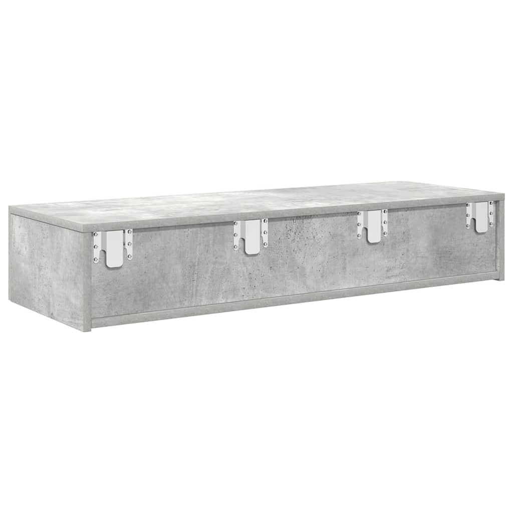 vidaXL Raft de perete cu sertare Gri beton 100x36x19 cm Lemn prelucrat