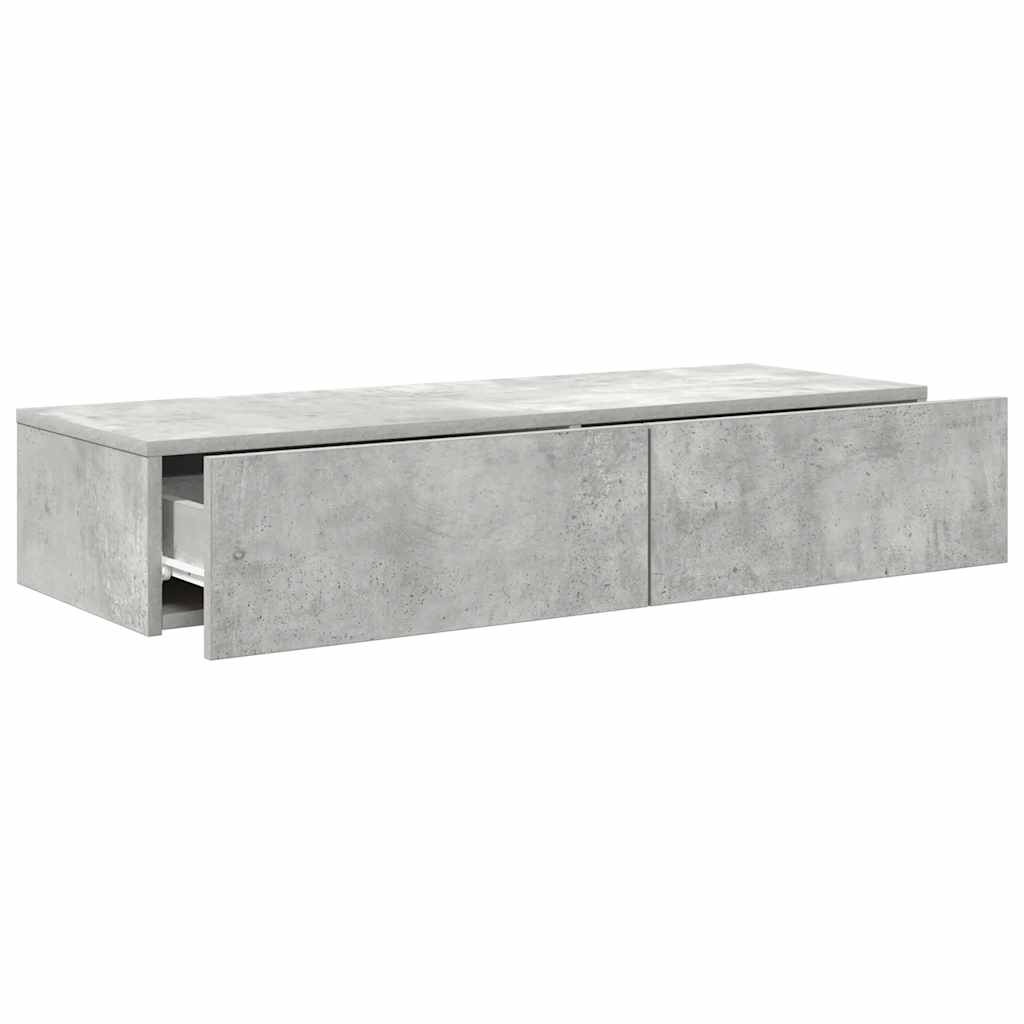 vidaXL Raft de perete cu sertare Gri beton 100x36x19 cm Lemn prelucrat