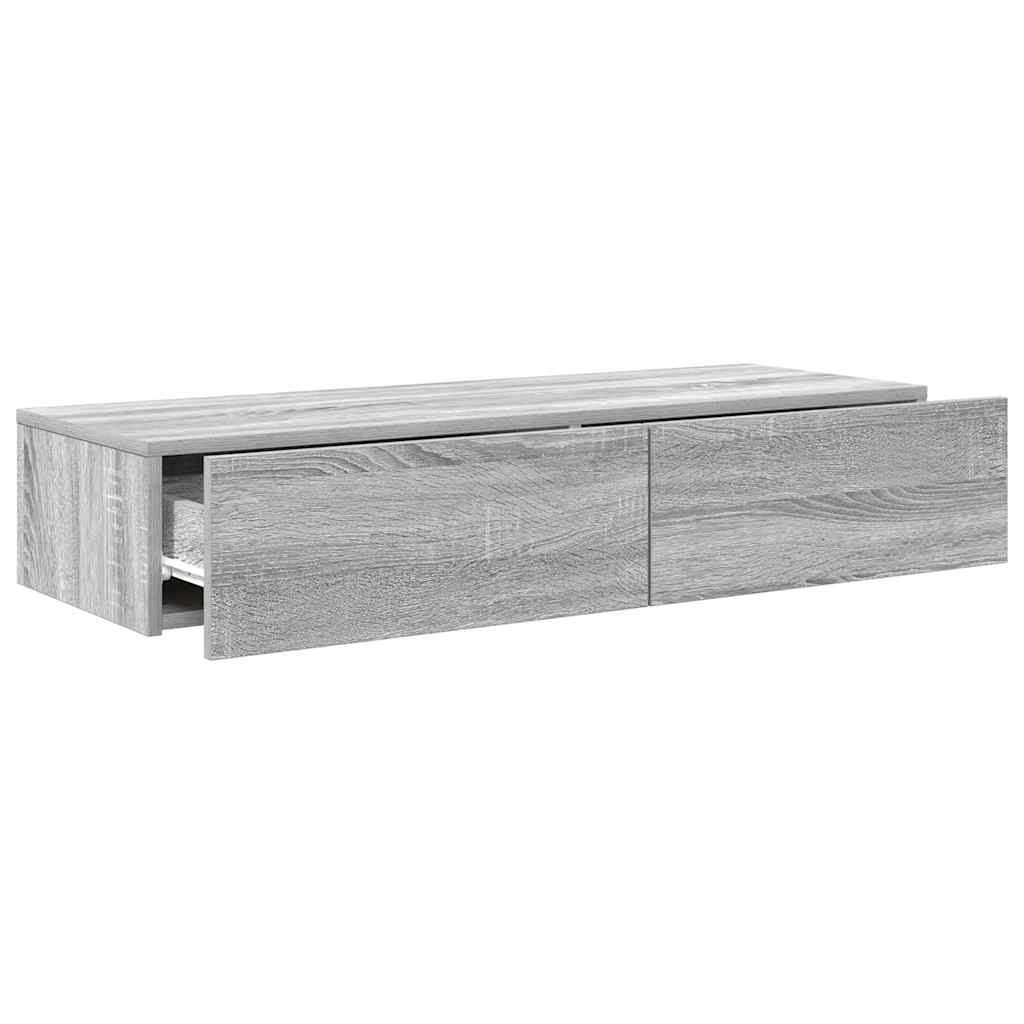 vidaXL Raft de perete cu sertare Gri Sonoma 100x36x19cm Lemn prelucrat