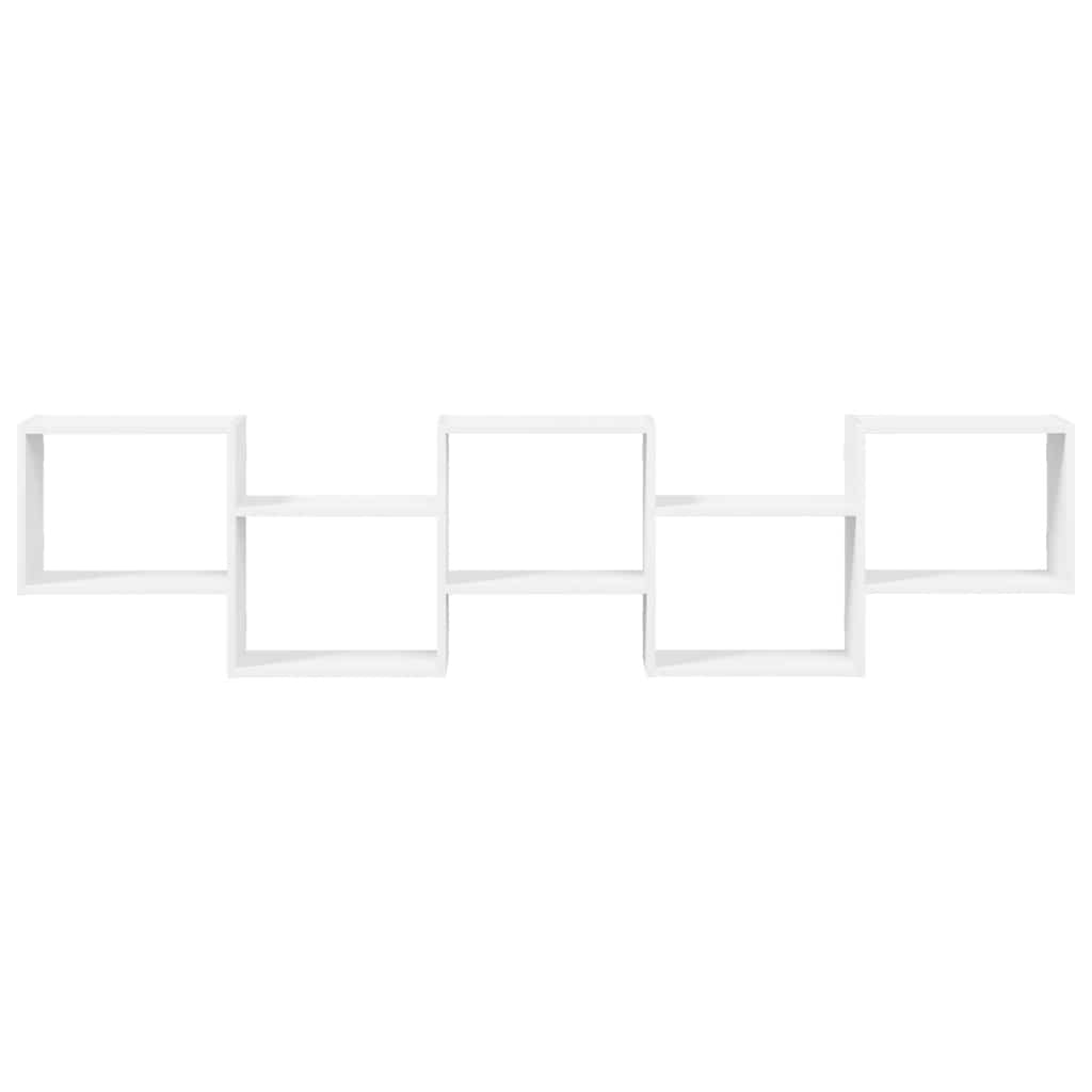 vidaXL Raft cubic de perete cu 5 compartimente alb lemn prelucrat