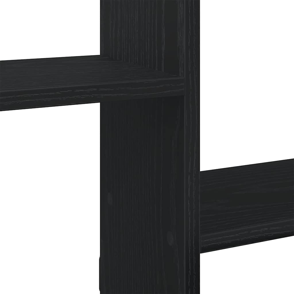 vidaXL Raft cubic de perete cu 5 compartimente negru lemn prelucrat vidaXL Raft cubic de perete cu 5 compartimente negru lemn prelucrat