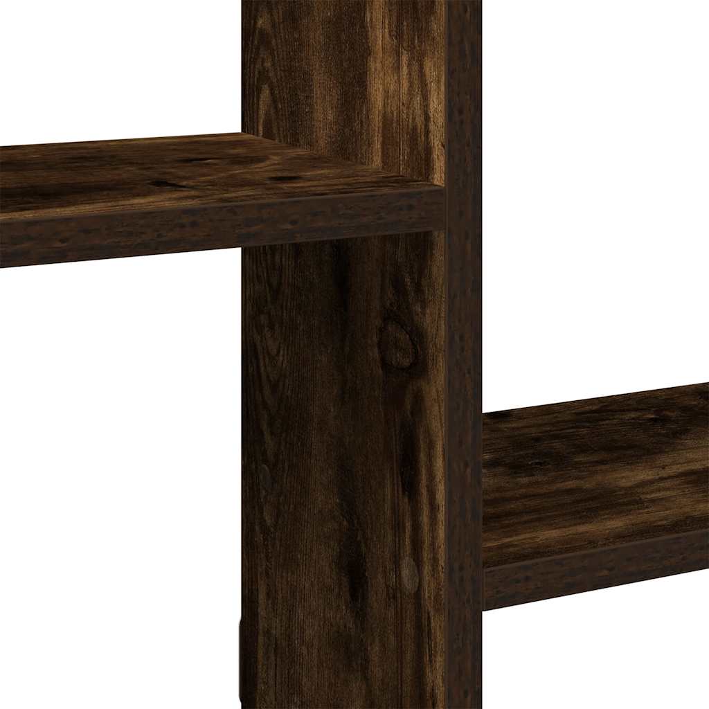 vidaXL Raft cubic perete 5 compartimente stejar fumuriu lemn prelucrat