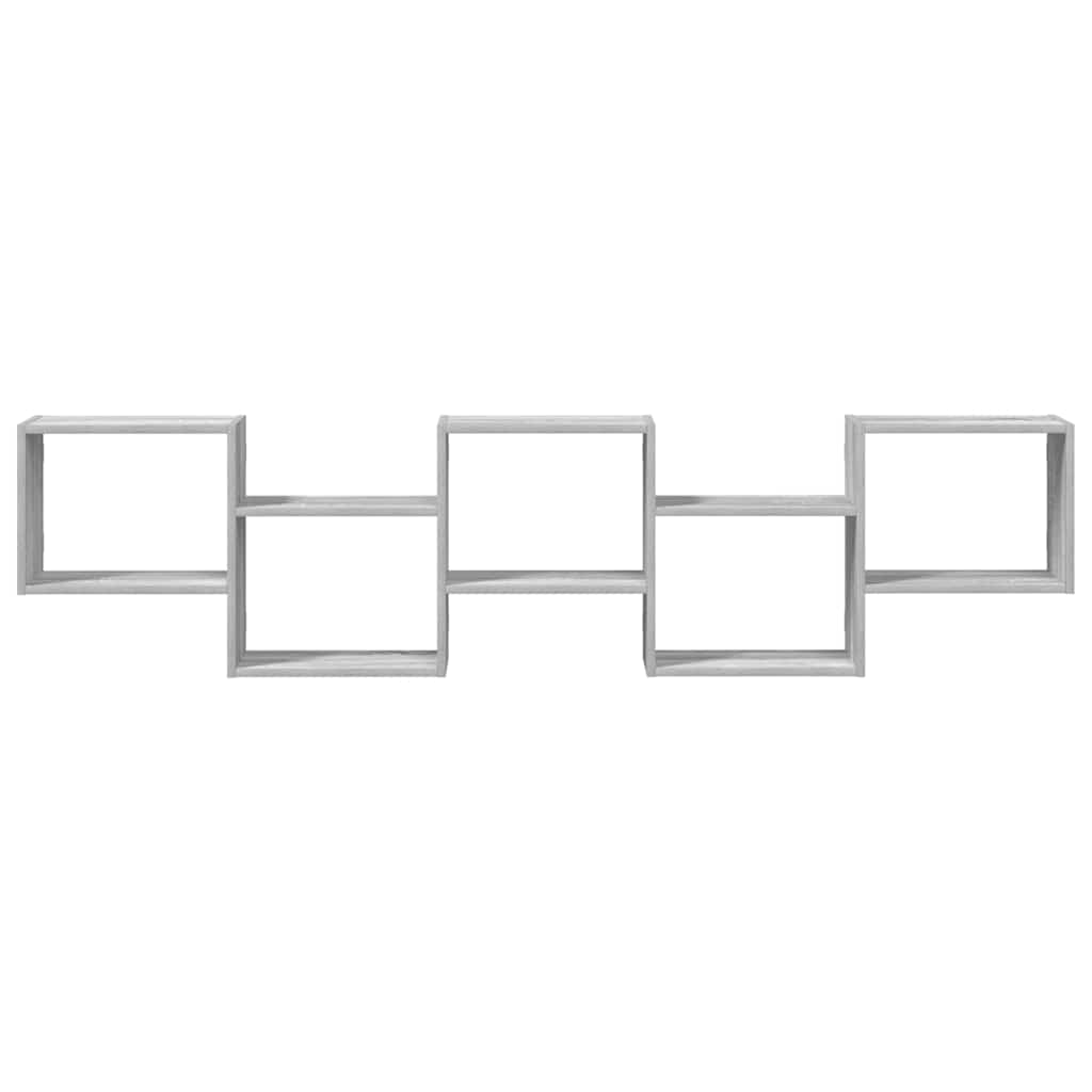 vidaXL Raft cubic perete cu 5 compartimente sonoma gri lemn prelucrat