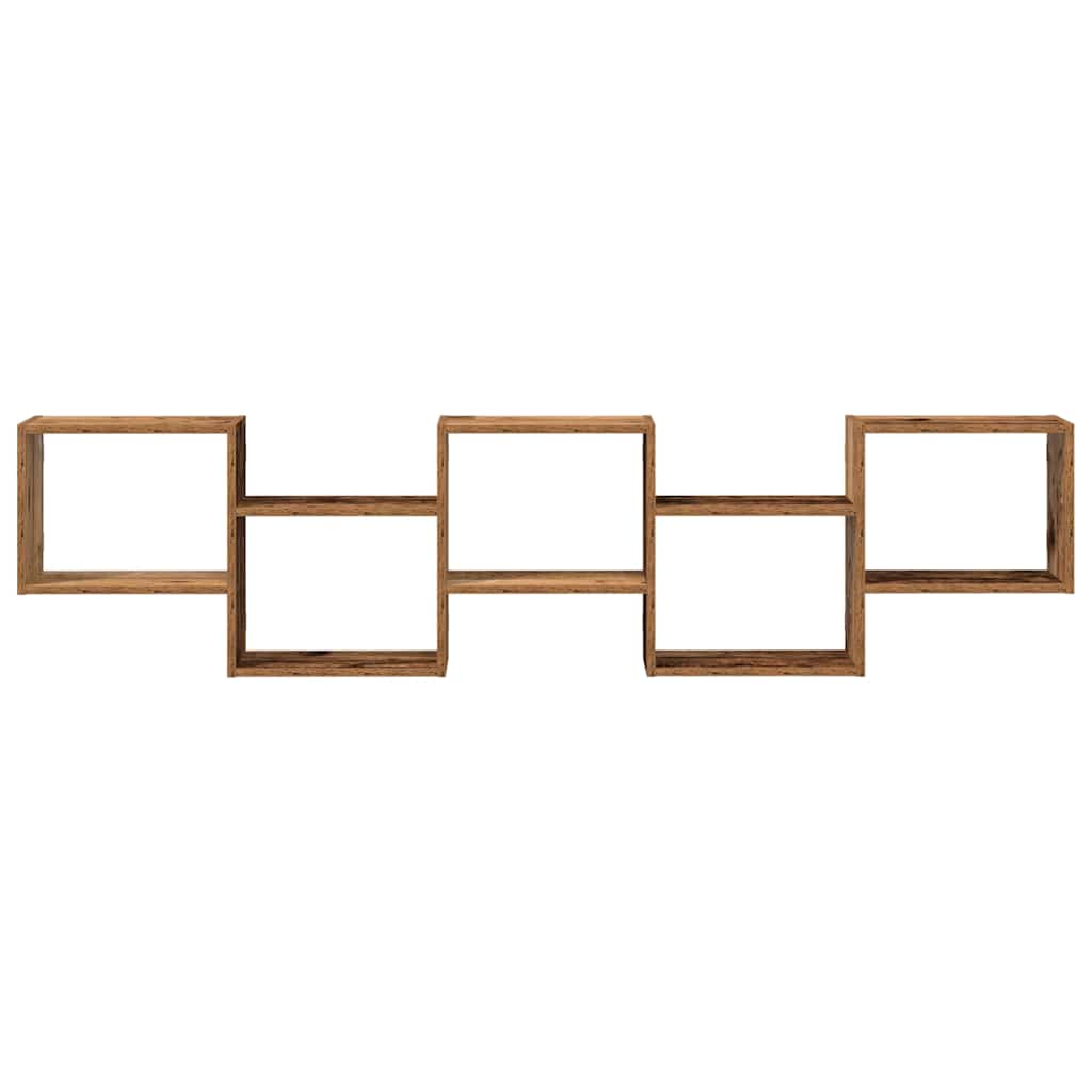 vidaXL Raft cubic perete cu 5 compartimente lemn vechi lemn prelucrat