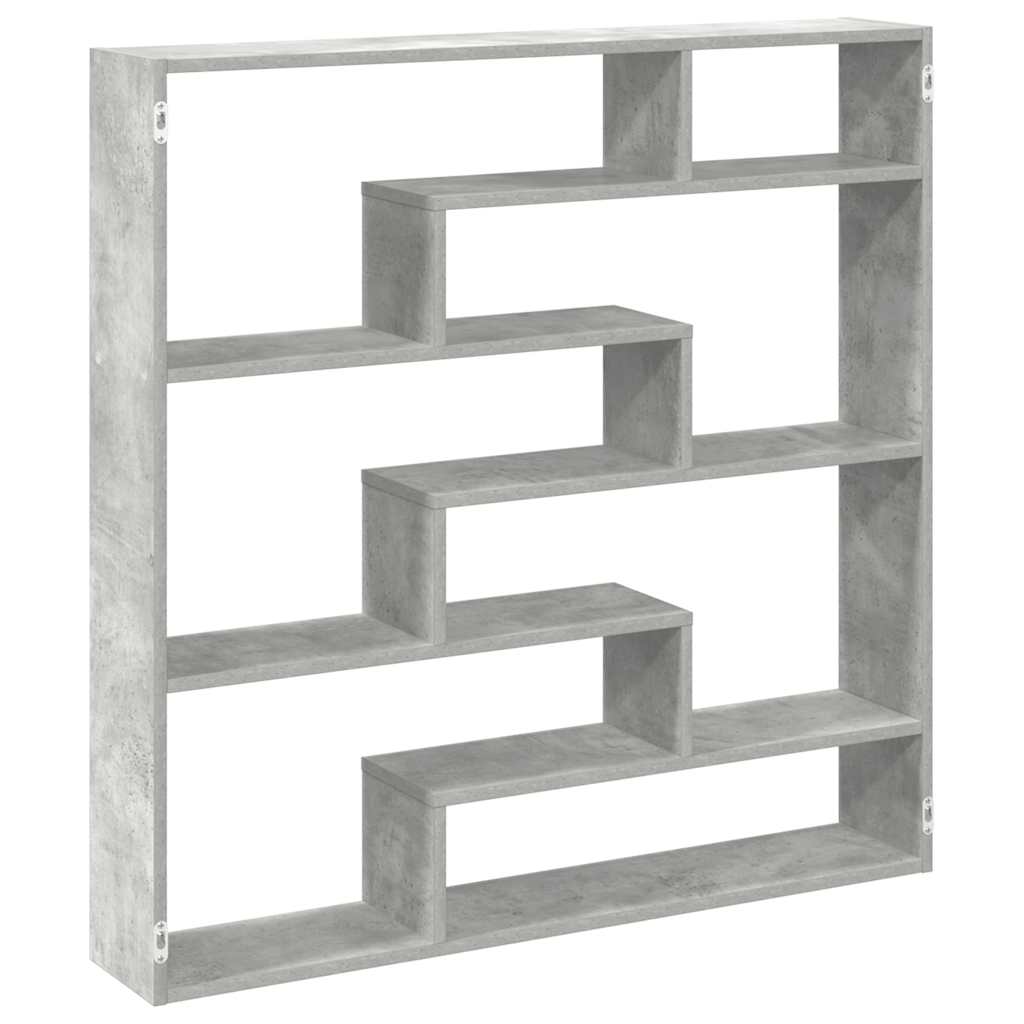 vidaXL Raft cubic perete cu 7 compartimente gri beton lemn prelucrat