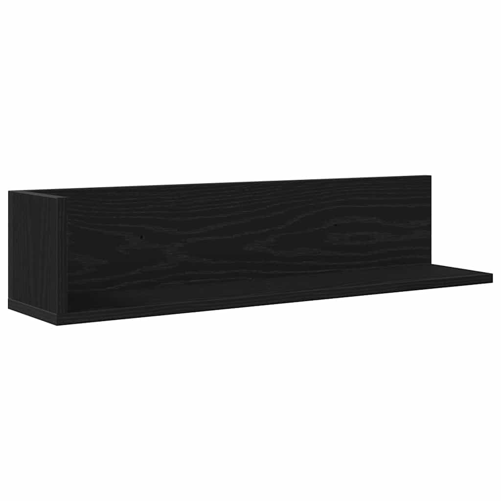 vidaXL Rafturi de perete 2 buc. negru, 75x16,5x16,5 cm, lemn prelucrat vidaXL Rafturi de perete 2 buc. negru, 75x16,5x16,5 cm, lemn prelucrat