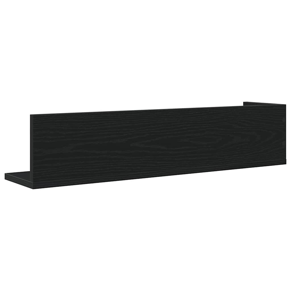 vidaXL Rafturi de perete 2 buc. negru, 75x16,5x16,5 cm, lemn prelucrat vidaXL Rafturi de perete 2 buc. negru, 75x16,5x16,5 cm, lemn prelucrat