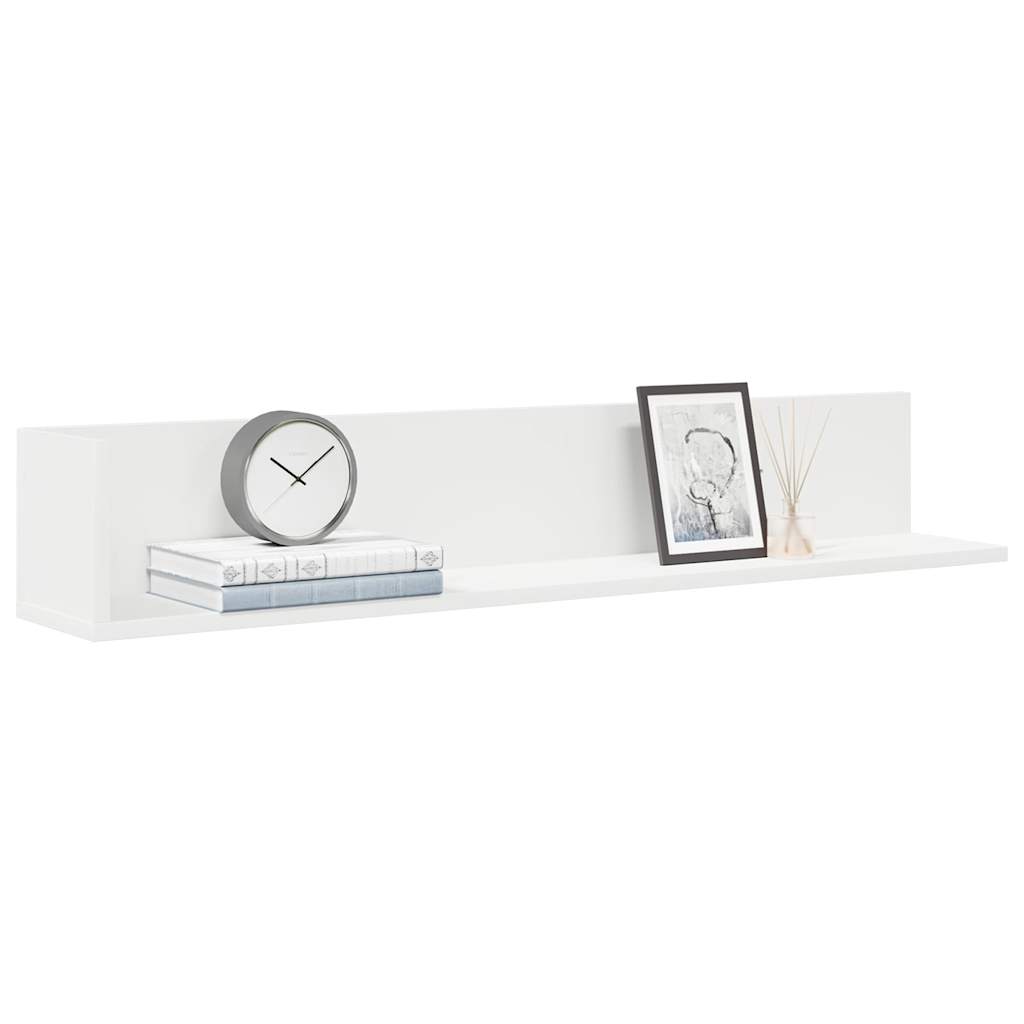 vidaXL Rafturi de perete 2 buc., alb, 100x16,5x16,5 cm, lemn prelucrat vidaXL Rafturi de perete 2 buc., alb, 100x16,5x16,5 cm, lemn prelucrat