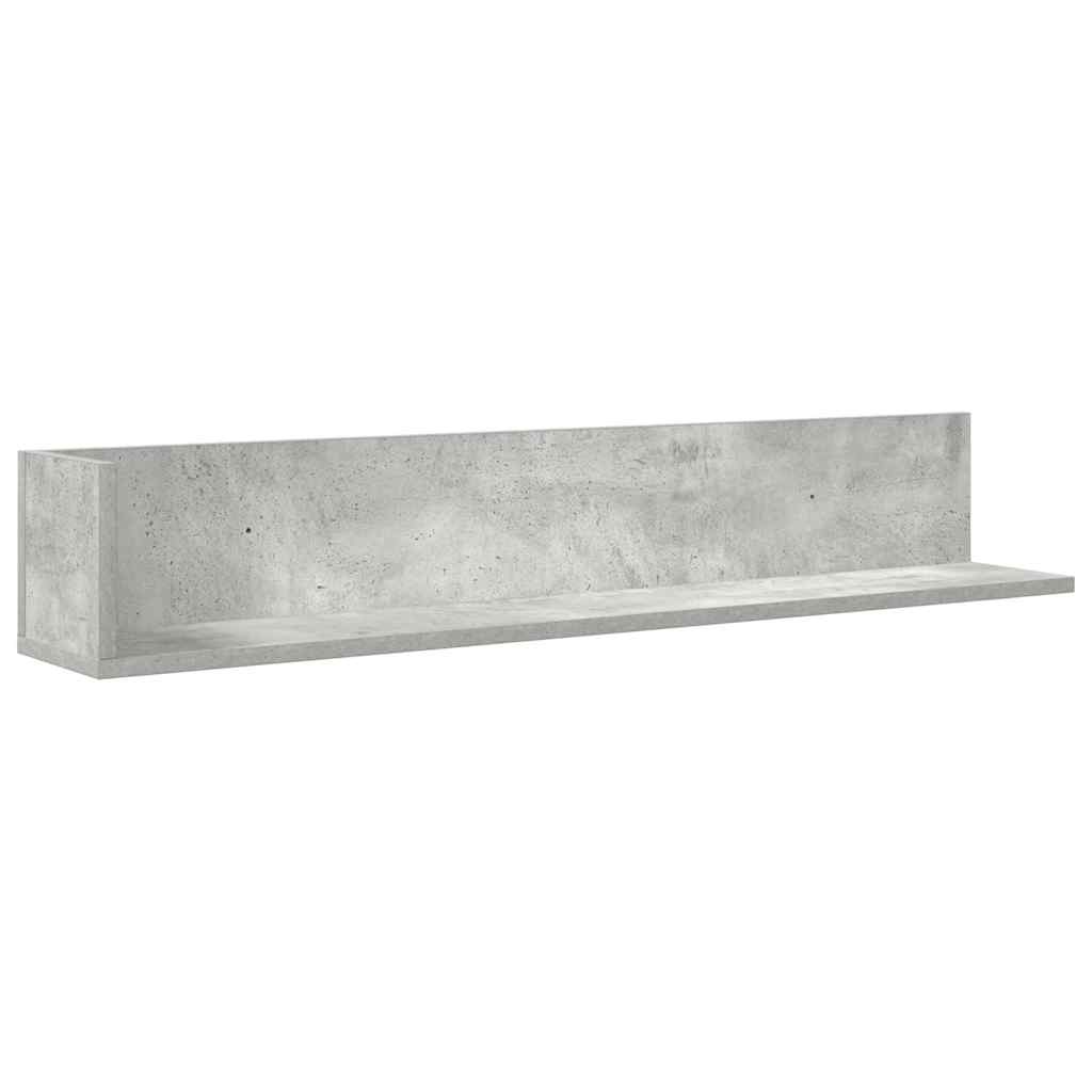 vidaXL Rafturi perete 2 buc. gri beton 100x16,5x16,5 cm lemn prelucrat vidaXL Rafturi perete 2 buc. gri beton 100x16,5x16,5 cm lemn prelucrat