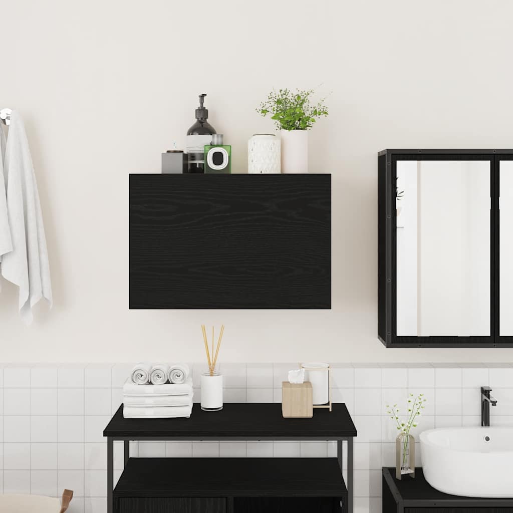 vidaXL Dulap de perete de baie, negru, 60x25x40 cm, lemn prelucrat vidaXL Dulap de perete de baie, negru, 60x25x40 cm, lemn prelucrat