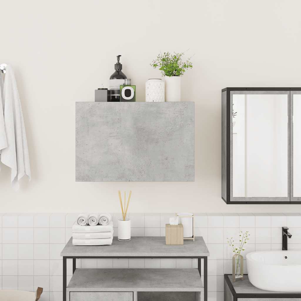 vidaXL Dulap perete baie, gri beton, 60x25x40 cm, lemn prelucrat vidaXL Dulap perete baie, gri beton, 60x25x40 cm, lemn prelucrat