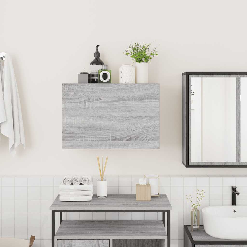 vidaXL Dulap perete baie, gri sonoma, 60x25x40 cm, lemn prelucrat vidaXL Dulap perete baie, gri sonoma, 60x25x40 cm, lemn prelucrat