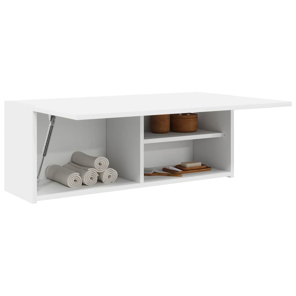 vidaXL Dulap de perete de baie, alb, 80x25x30 cm, lemn prelucrat vidaXL Dulap de perete de baie, alb, 80x25x30 cm, lemn prelucrat