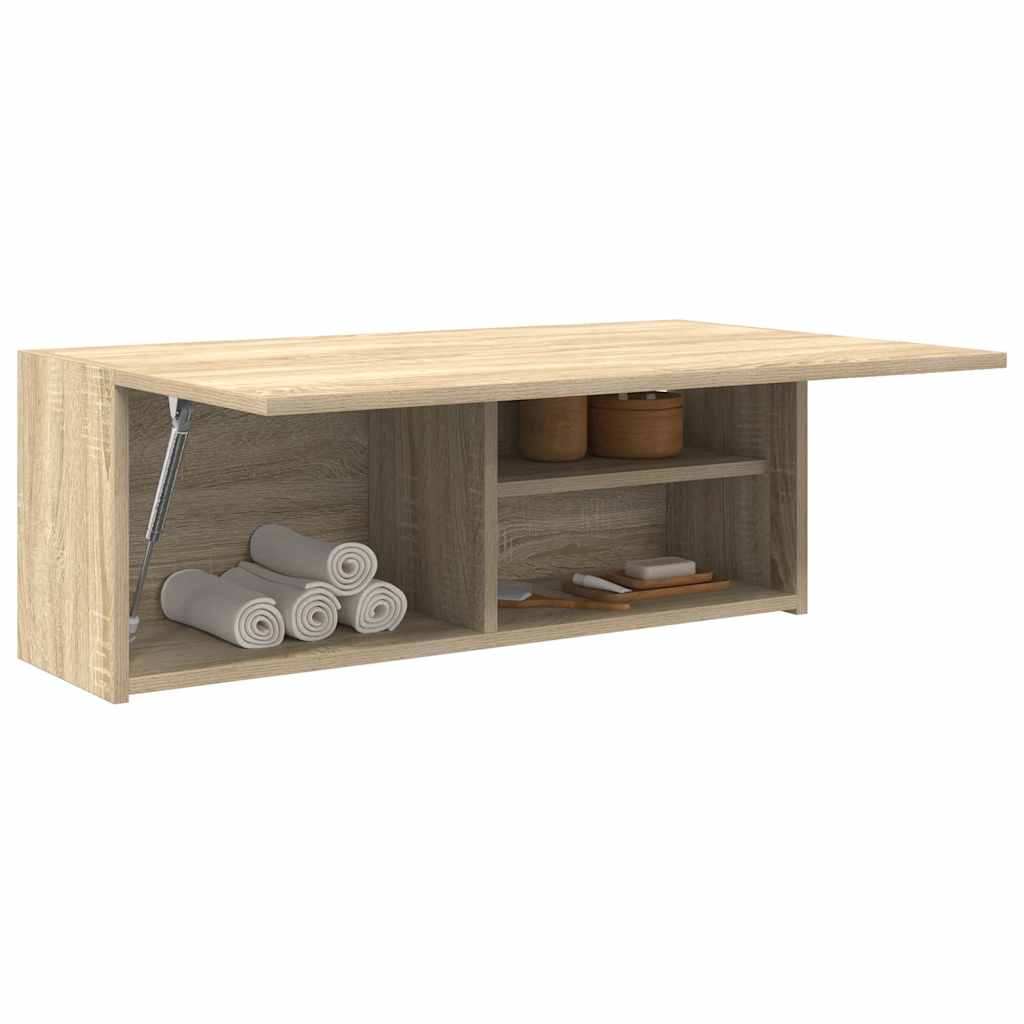 vidaXL Dulap perete baie, stejar sonoma, 80x25x30 cm, lemn prelucrat
