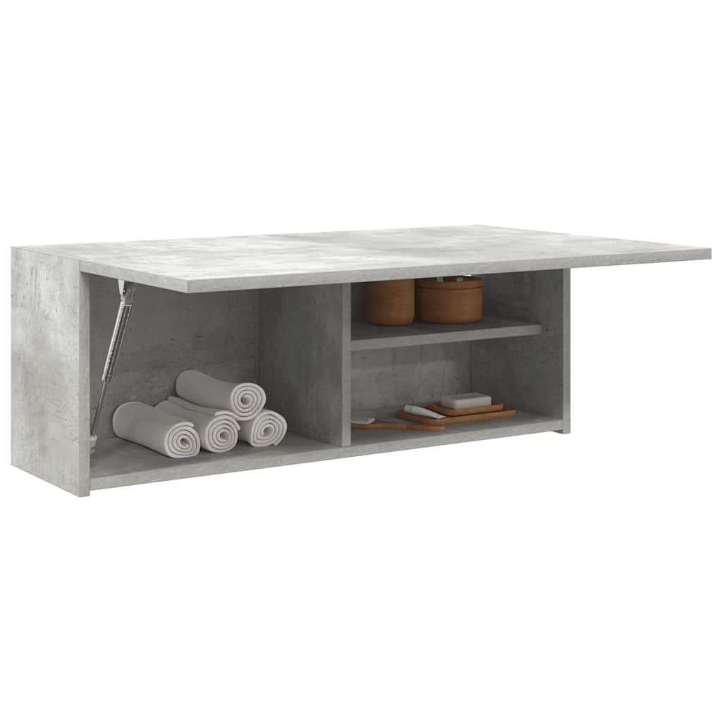 vidaXL Dulap perete baie, gri beton, 80x25x30 cm, lemn prelucrat vidaXL Dulap perete baie, gri beton, 80x25x30 cm, lemn prelucrat