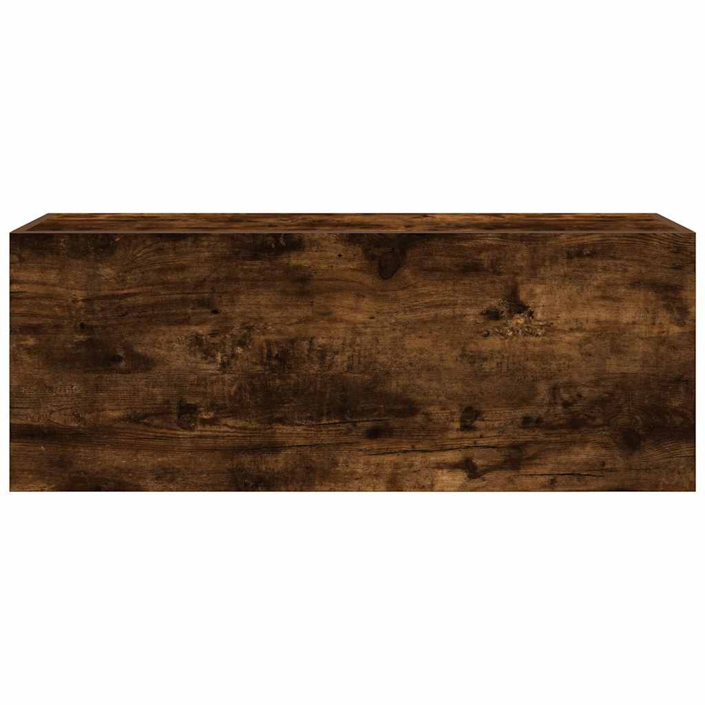 vidaXL Dulap perete baie, stejar fumuriu, 80x25x30 cm, lemn prelucrat