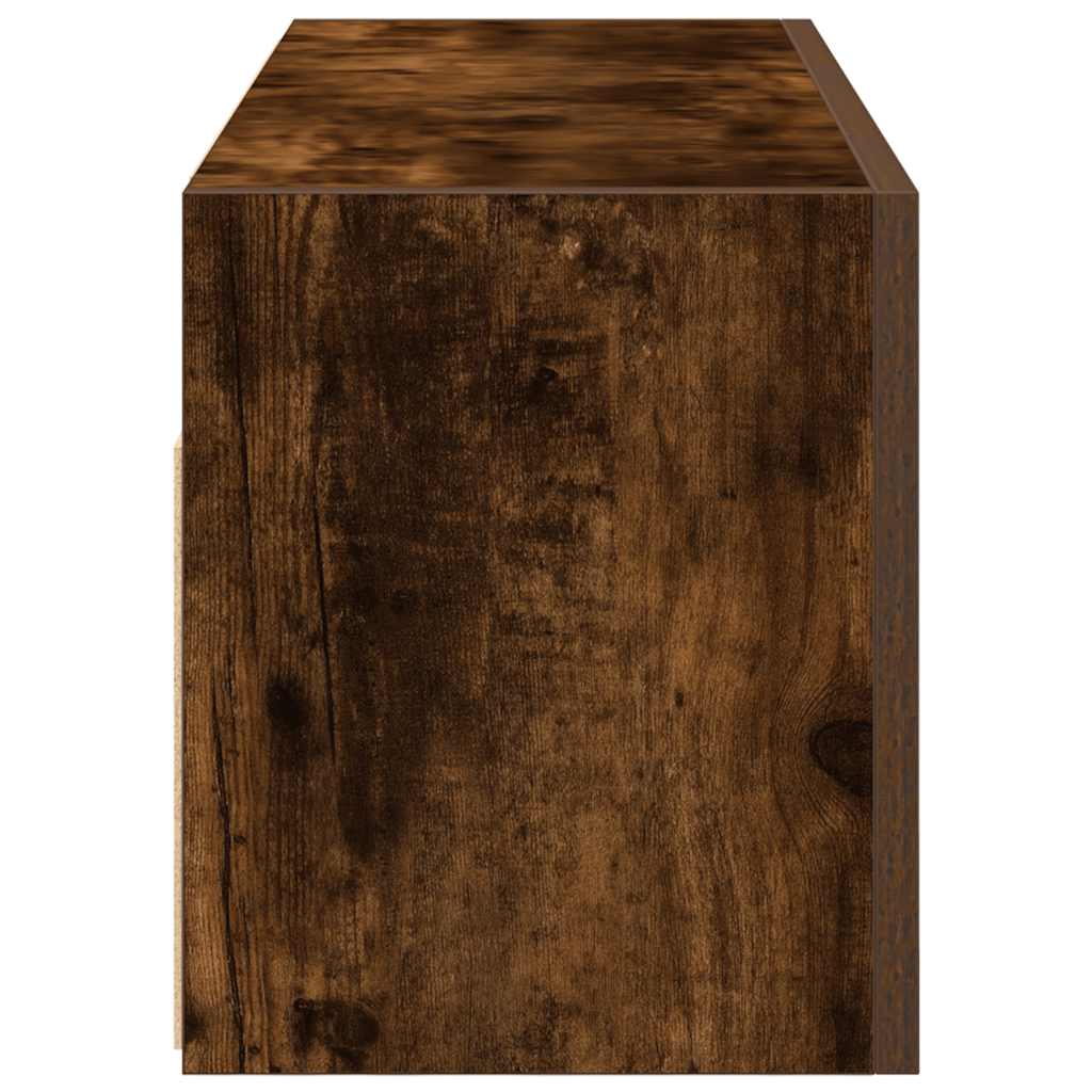 vidaXL Dulap perete baie, stejar fumuriu, 80x25x30 cm, lemn prelucrat