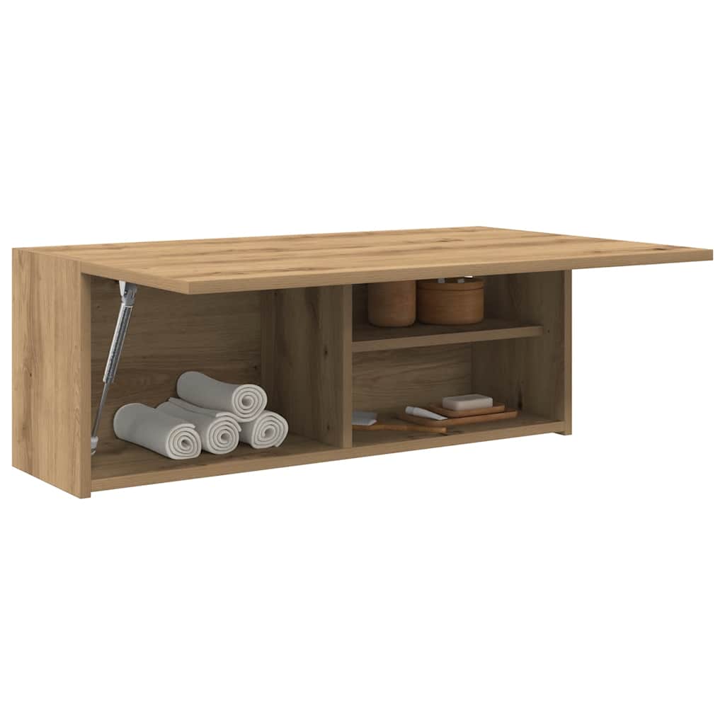 vidaXL Dulap perete baie stejar artizanal, 80x25x30 cm, lemn prelucrat vidaXL Dulap perete baie stejar artizanal, 80x25x30 cm, lemn prelucrat