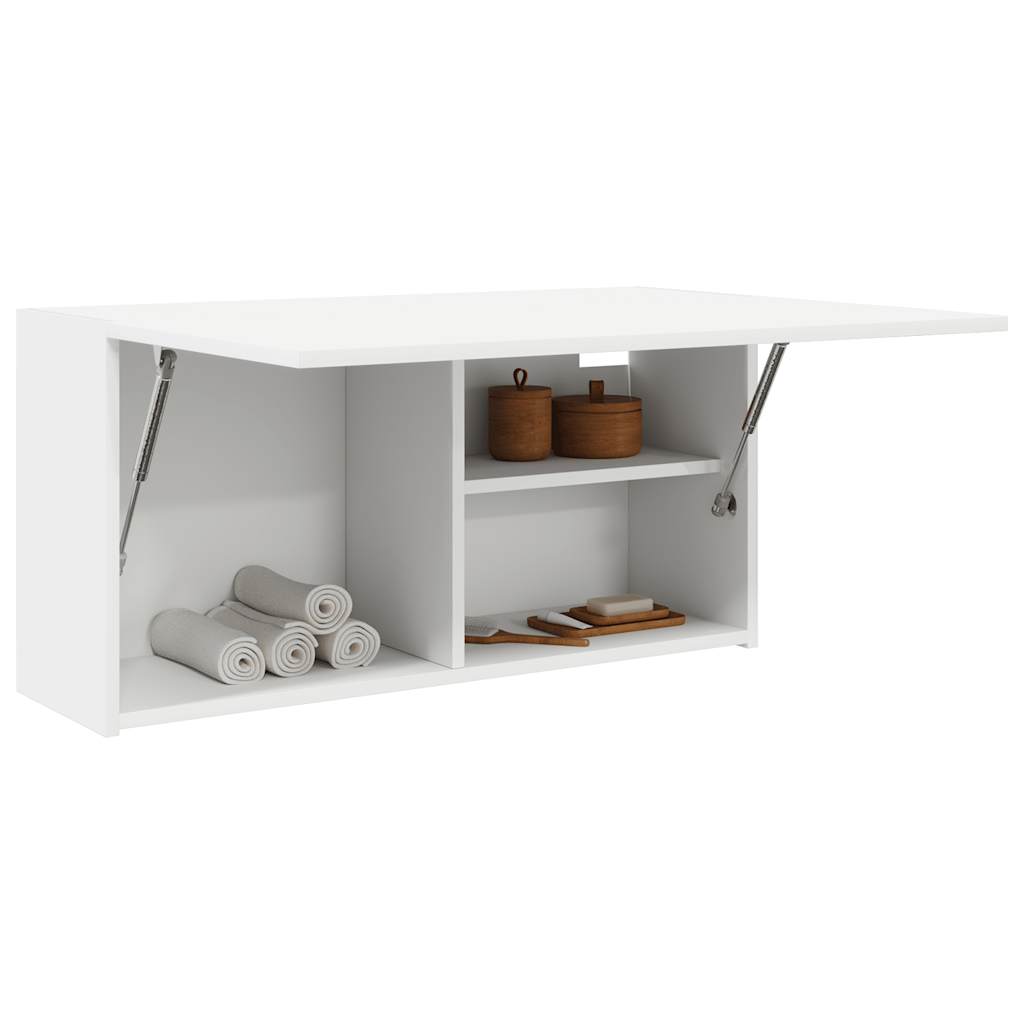 vidaXL Dulap de perete de baie, alb, 80x25x40 cm, lemn prelucrat vidaXL Dulap de perete de baie, alb, 80x25x40 cm, lemn prelucrat