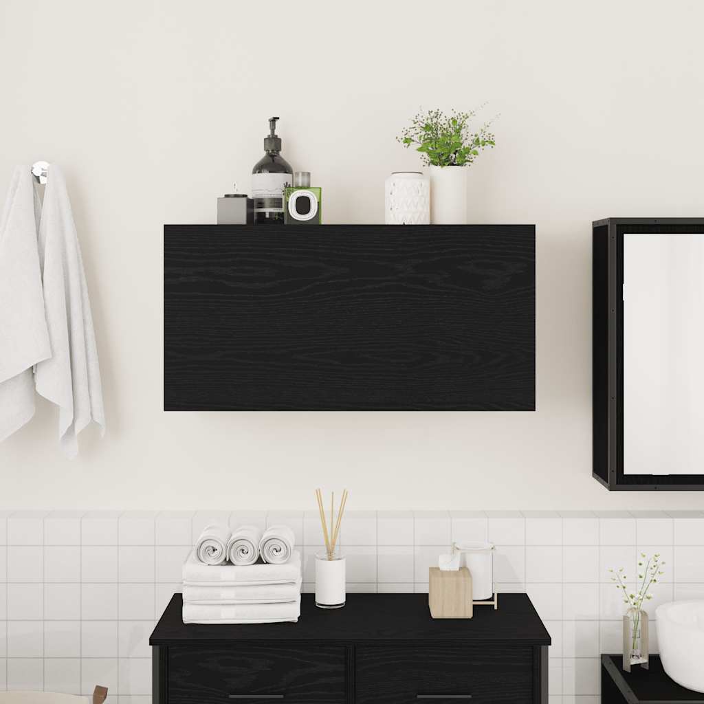 vidaXL Dulap de perete de baie, negru, 80x25x40 cm, lemn prelucrat vidaXL Dulap de perete de baie, negru, 80x25x40 cm, lemn prelucrat