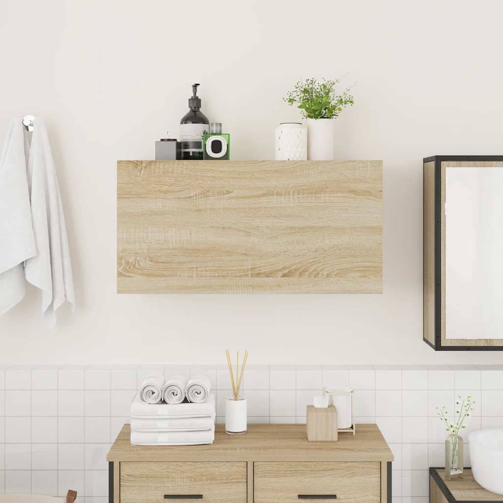 vidaXL Dulap perete baie, stejar sonoma, 80x25x40 cm, lemn prelucrat
