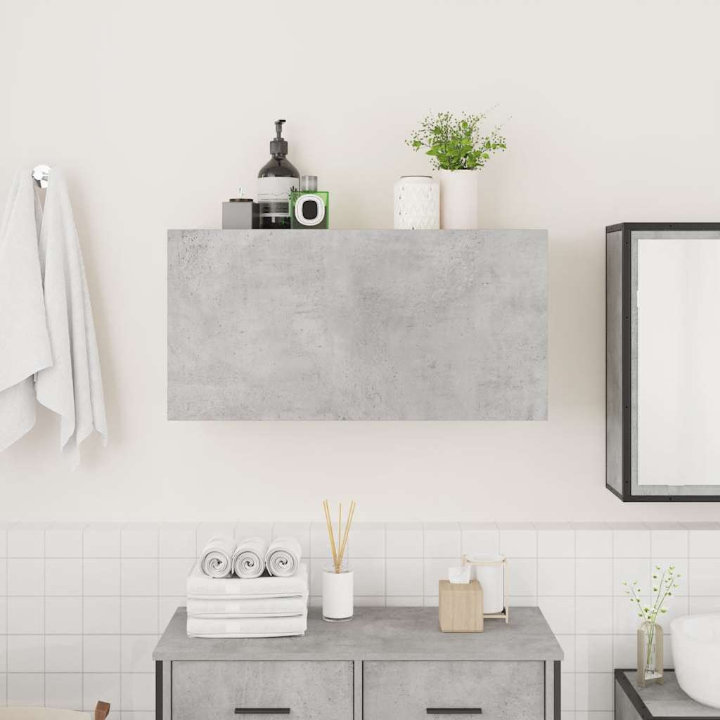 vidaXL Dulap perete baie, gri beton, 80x25x40 cm, lemn prelucrat