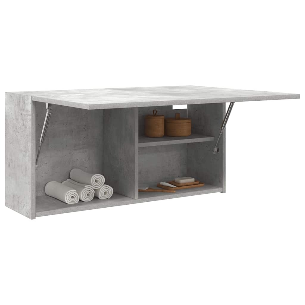 vidaXL Dulap perete baie, gri beton, 80x25x40 cm, lemn prelucrat