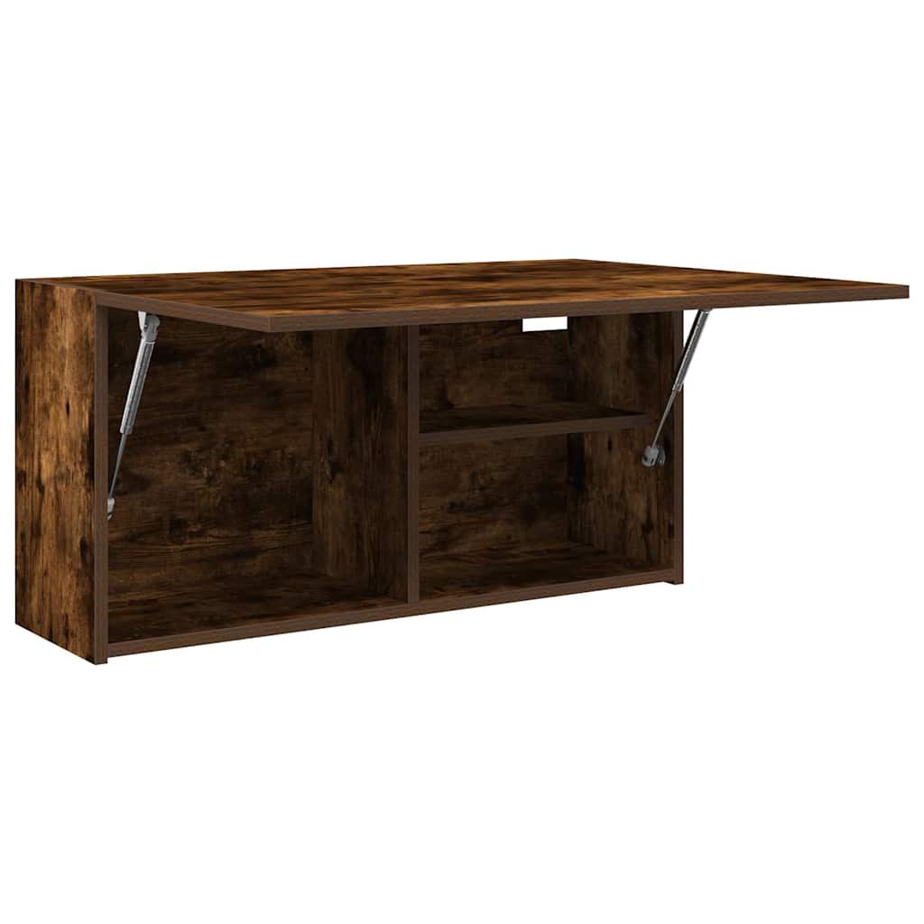 vidaXL Dulap perete baie, stejar fumuriu, 80x25x40 cm, lemn prelucrat