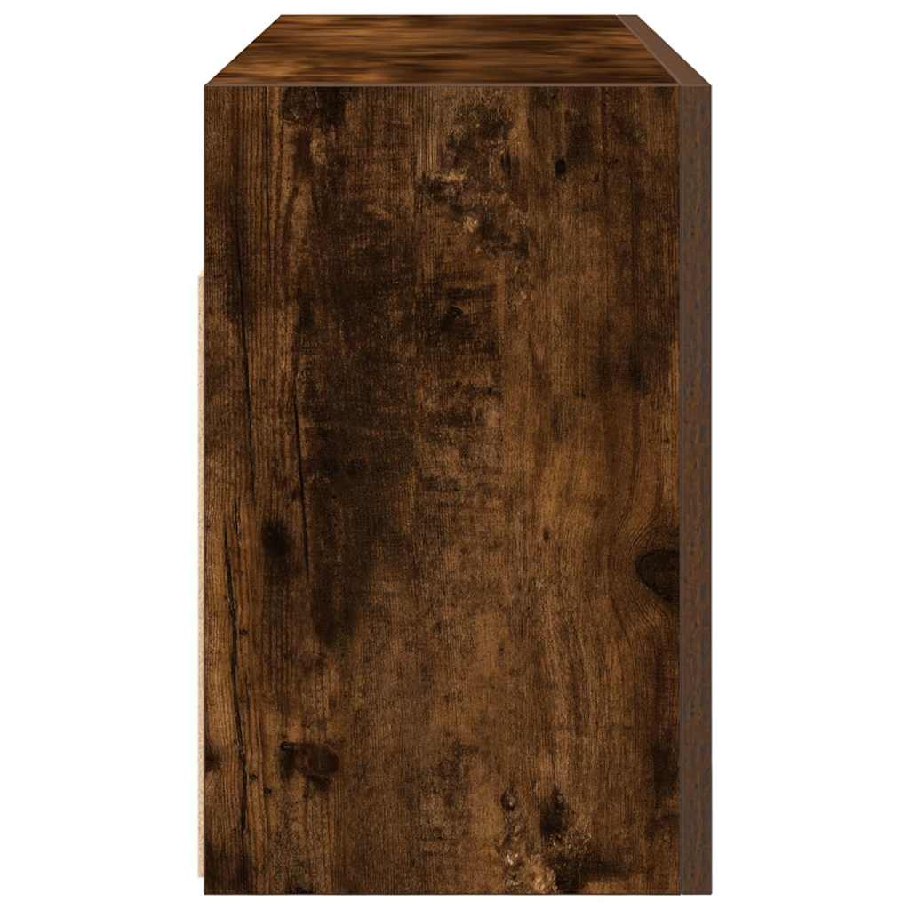 vidaXL Dulap perete baie, stejar fumuriu, 80x25x40 cm, lemn prelucrat