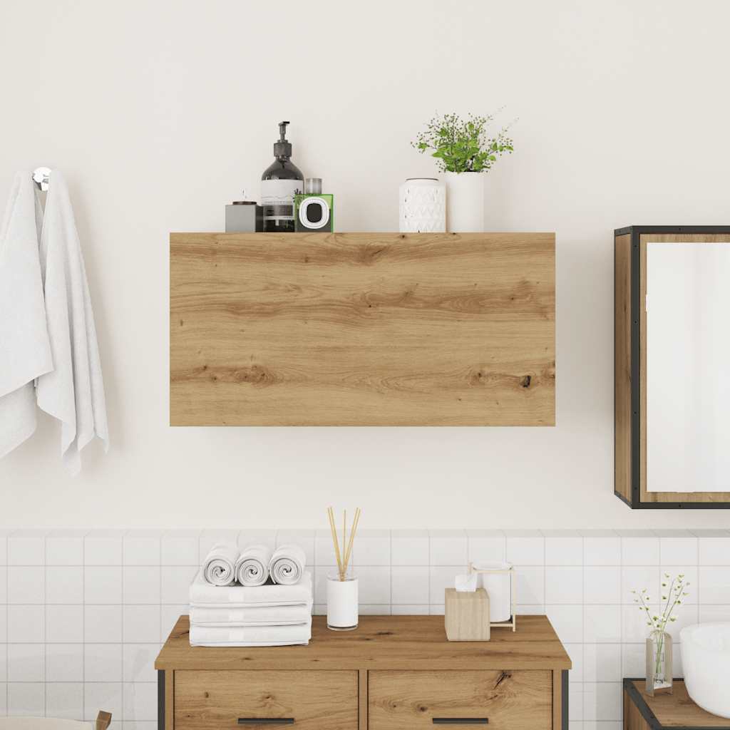 vidaXL Dulap perete baie stejar artizanal, 80x25x40 cm, lemn prelucrat vidaXL Dulap perete baie stejar artizanal, 80x25x40 cm, lemn prelucrat
