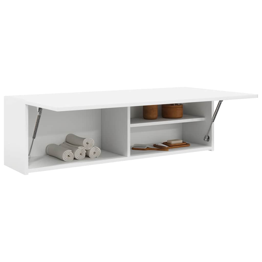 vidaXL Dulap de perete de baie, alb, 100x25x30 cm, lemn prelucrat vidaXL Dulap de perete de baie, alb, 100x25x30 cm, lemn prelucrat