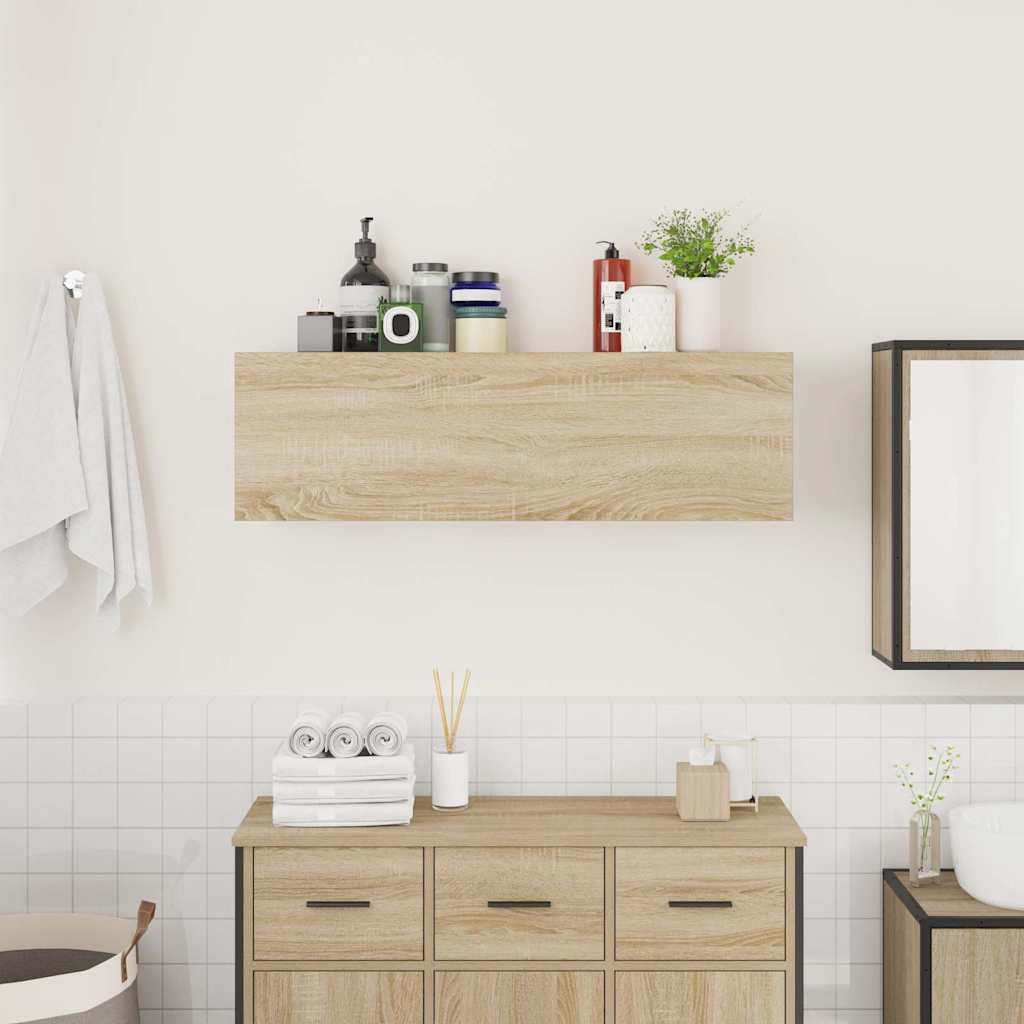 vidaXL Dulap perete baie, stejar sonoma, 100x25x30 cm, lemn prelucrat