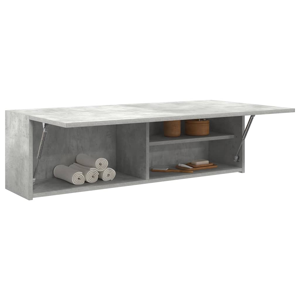 vidaXL Dulap perete baie, gri beton, 100x25x30 cm, lemn prelucrat vidaXL Dulap perete baie, gri beton, 100x25x30 cm, lemn prelucrat