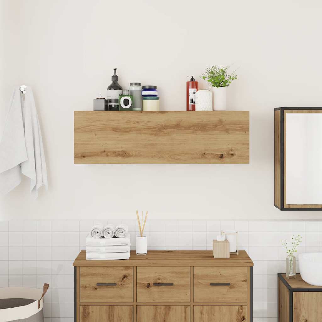vidaXL Dulap perete baie stejar artizanal, 100x25x30 cm lemn prelucrat vidaXL Dulap perete baie stejar artizanal, 100x25x30 cm lemn prelucrat