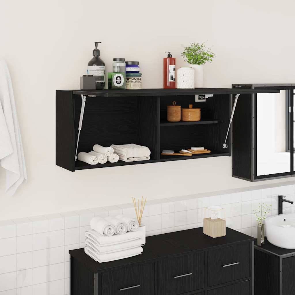 vidaXL Dulap de perete de baie, negru, 100x25x40 cm, lemn prelucrat vidaXL Dulap de perete de baie, negru, 100x25x40 cm, lemn prelucrat