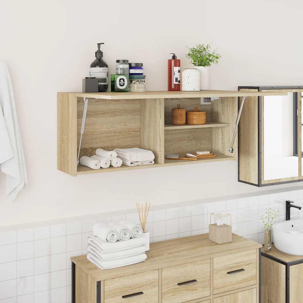 vidaXL Dulap perete baie, stejar sonoma, 100x25x40 cm, lemn prelucrat